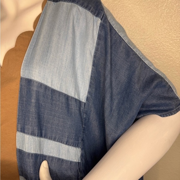 Cloth & Stone Anthropologie Denim Patchwork Kimono One Size.  #250 - Picture 9 of 10